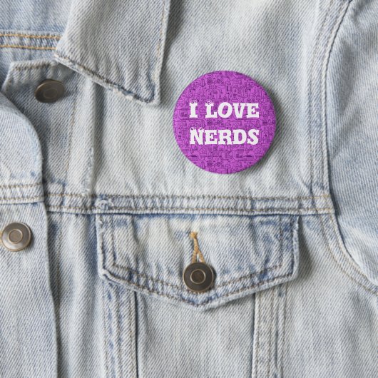 Rosa Knopf der Nerds der Liebe I Button (Beispiel)