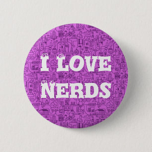 Rosa Knopf der Nerds der Liebe I Button