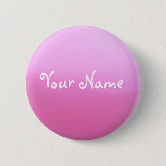 Rosa Knopf mit Ihrem Namen Button (Vorderseite)