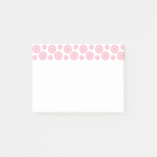 Rosa Knöpfe Post-it Klebezettel (Vorderseite)