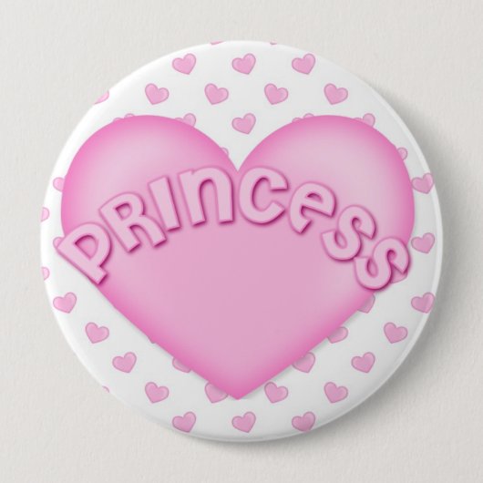 Rosa Knöpfe Prinzessin Heart Backpack Pins Button (Vorderseite)
