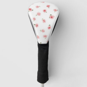 Rosa Knospe Aquarell Blumen Vintage Rose Weiß Golf Headcover