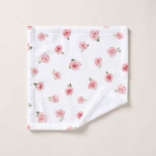 Rosa Knospe Wasserfarbe Floral Vintage Rose Weiß Waschlappen