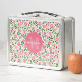 Rosa Knospen Blumen Metall Lunchbox (Beispiel)