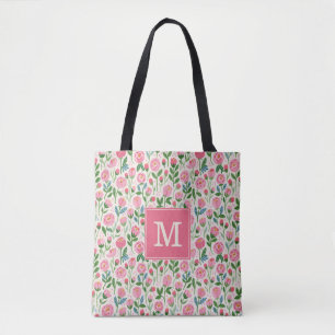 Rosa Knospen Blumen-Tragetasche Tasche