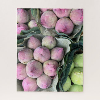 Rosa Knospen der Lotus-Blume Puzzle