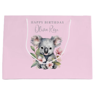 Rosa Koala Girls Geburtstagsgeschenk Große Geschenktüte