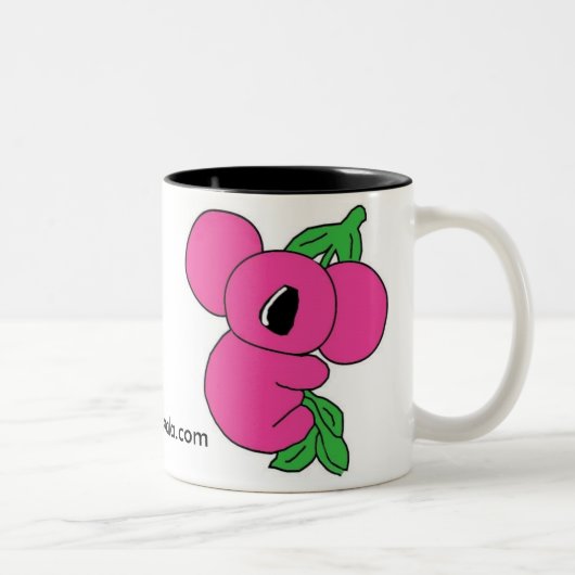Rosa Koala-Tasse Zweifarbige Tasse (Rechts)