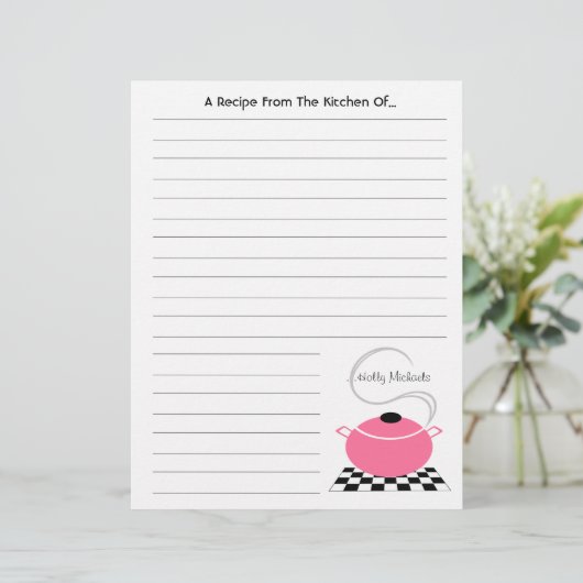Rosa Kochtöpfe aus der Küche von... Briefbogen (Stehend Vorderseite)