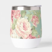 Rosa Kohl-Rose auf Aquarell (Links)