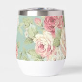 Rosa Kohl-Rose auf Aquarell (Vorderseite)