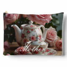 Rosa Kohlbeutel Rose Tee Druck Nähtasche