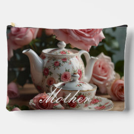 Rosa Kohlbeutel Rose Tee Druck Nähtasche Zubehörtasche