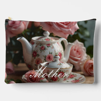 Rosa Kohlbeutel Rose Tee Druck Nähtasche Zubehörtasche