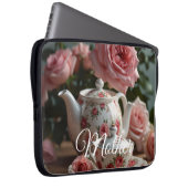 Rosa Kohlrose-Tee  Laptopschutzhülle (Vorne Rechts)