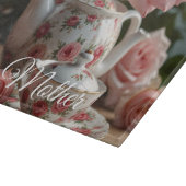 Rosa Kohlrose Tee Schneidebrett (Ecke)