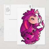 Rosa koi postkarte (Vorne/Hinten)