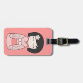 Rosa Kokeshi Gepäckanhänger (Vorderseite horizontal)