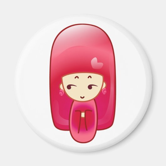 Rosa Kokeshi Magnet (Vorne)