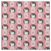Rosa Kokeshi Puppe Stoff (Muster)