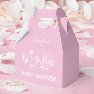 Rosa Kokett Moderne, handgezogene Babydusche Geschenkschachtel