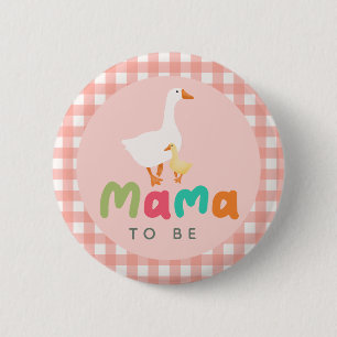 Rosa Kokette Alberne Gans Mama-to-Be-Babyparty Button