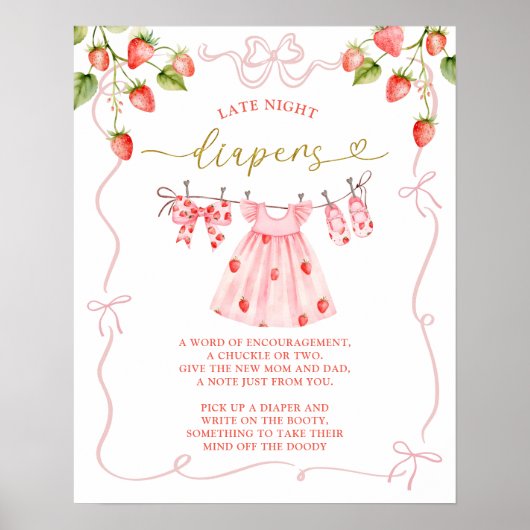 Rosa Kokette Babykleidung Späte Windeln Poster (Vorne)