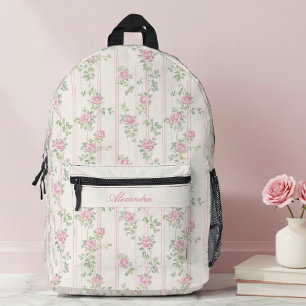 Rosa Kokette Blumen Bedruckter Rucksack