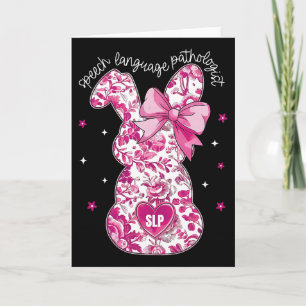 Rosa Kokette Florale Hase Slp Sprachsprache Pat Karte