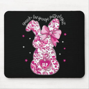 Rosa Kokette Florale Hase Slp Sprachsprache Pat Mousepad