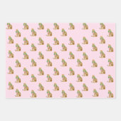 Rosa Kokette Leopard Weihnachten Geschenkpapier Set (Vorderseite)