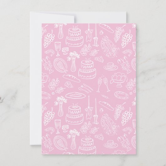 Rosa Kokette moderne Hand gezeichnet Danke (Rückseite)