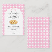 Rosa Kokette Pie Windelverlosung Begleitkarte (Vorne/Hinten)