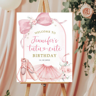 Rosa Kokette Tutu Süße Ballerina Geburtstag Poster