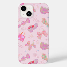 Rosa Kokette Y2K Kitsch Schuhband-Muster Case-Mate iPhone 14 Hülle