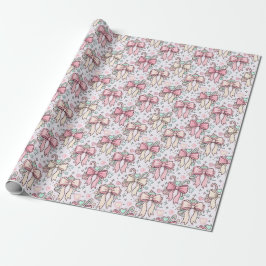 Rosa Kokette-Zuckerstange Geschenkpapier