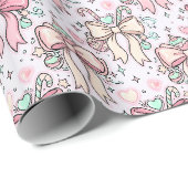 Rosa Kokette-Zuckerstange Geschenkpapier (Rolleneckpunkt)