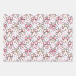 Rosa Kokette-Zuckerstange Geschenkpapier Set
