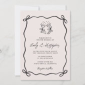 Rosa Koketten-Bogen-Hochzeit Einladung (Vorderseite)