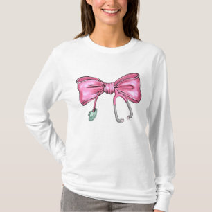 Rosa Koketten-Krankenschwester-Stethoskop-Schleife T-Shirt