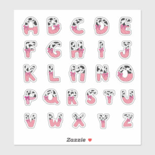Rosa Koketten-Kuh-Druck-Alphabet-Cowgirl-Buchstabe Aufkleber