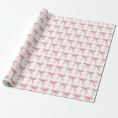Rosa Koketten-Schleife Geschenkpapier (Ungerollt)