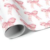 Rosa Koketten-Schleife Geschenkpapier (Rolleneckpunkt)