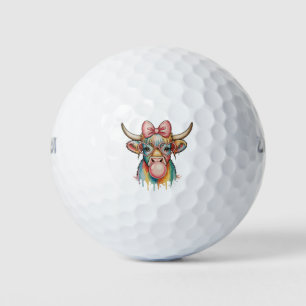 Rosa Koketten-Schleife Highland-Kuh Bubblegum Golfball