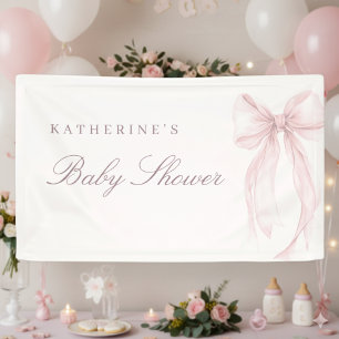 Rosa Koketten-Schleifen-Baby-Party Banner