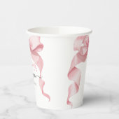 Rosa Koketten-Schleifen-Geburtstagsfeier  Pappbecher (Links)