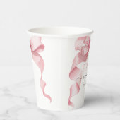 Rosa Koketten-Schleifen-Geburtstagsfeier  Pappbecher (Rechts)