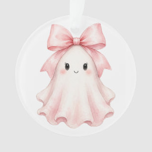 Rosa Koketten-Schleifen-Geist Halloween Ornament