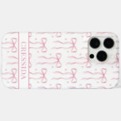 Rosa Koketten Schleifen Monogramm Case-Mate iPhone Hülle (Rückseite (Horizontal))