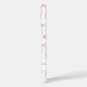 Rosa Koketten Schleifen Monogramm Case-Mate iPhone Hülle (Rückseite / Links)